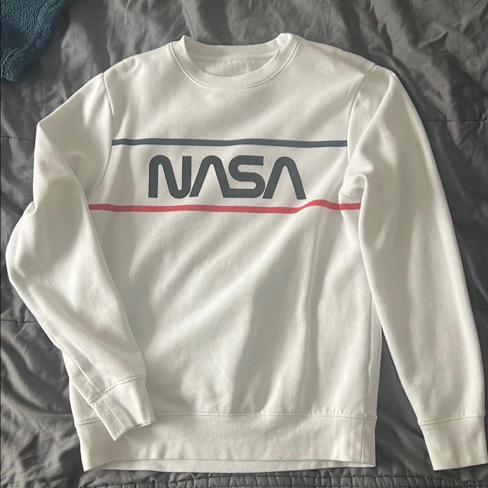 NASA White Crewneck Sweater